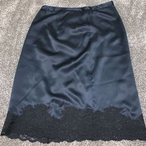 Banana Republic Silk Lace Navy Pencil Skirt